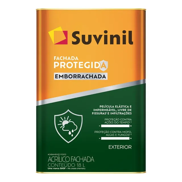 Tinta Fachada Protegida Emborrachada Branco Neve 18l Suvinil Acabamento Fosco