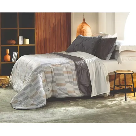 Coberdrom Edredom Grosso Dupla Face Blend Conforto Solteiro Altenburg Geo Intenso Geométrico