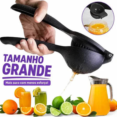 Espremedor De Limão Laranja Manual Resistente Grande Forte Preto Efigen