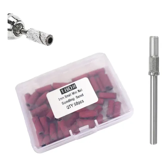 Kit Broca Mandril Caixa 50 Refil De Lixa Premium Para Motor