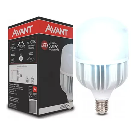 Kit 10 Lâmpada Led Bulbo Hp 6500k Bivolt 100w E40 - Avant Branco-frio