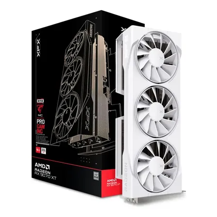 Placa De Vídeo Xfx Rx 9070 Xt Swift White Triple Fan Gaming Edition 16gb Gddr6