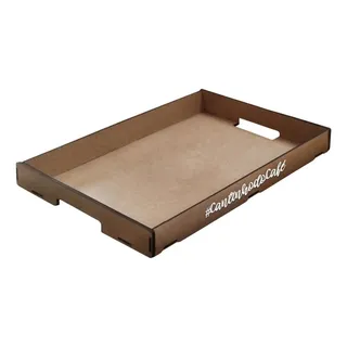Bandeja Para Café Da Manhã Em Mdf Natural Retangular Primanto