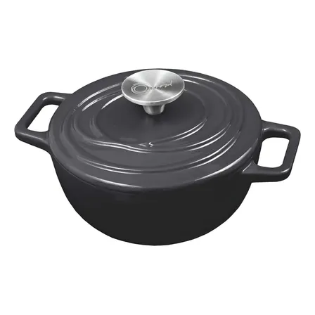 Caçarola De Ferro Fundido Esmaltado 22 Cm Oxford Aroma Cinza Cinza-escuro