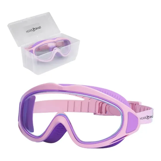 Óculos Natação Infantil Profissional Piscinas Hero Band A1 Cor Rosa/Lilás
