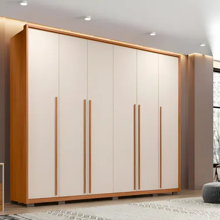Guarda-roupa Casal 6 Portas 6 Gavetas Suburban Ha Marrom