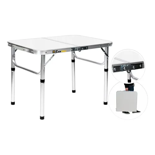 Mesa Dobrável Alumínio 90x60cm Vira Maleta Com Alça Portátil Camping Praia The Black Tools