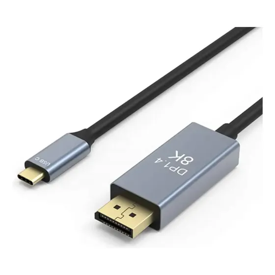 Cabo USB-C para DisplayPort 8K 60Hz-144Hz 1,8m Áudio Vídeo