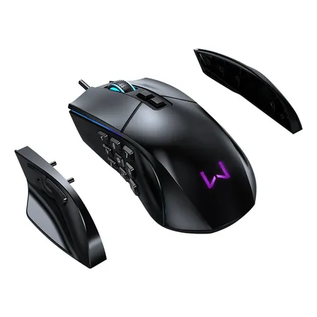 Mouse Gamer Rolf 14 Botões Com Fio 10000dpi Warrior - Mo420 Cor Preto