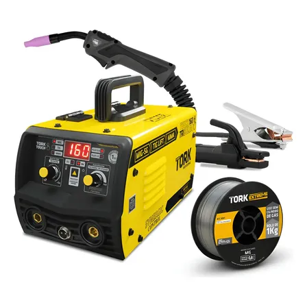 Maquina Solda Inversora Mig 160a Sem Gás Tig Lift Eletrodo Cor Amarelo
