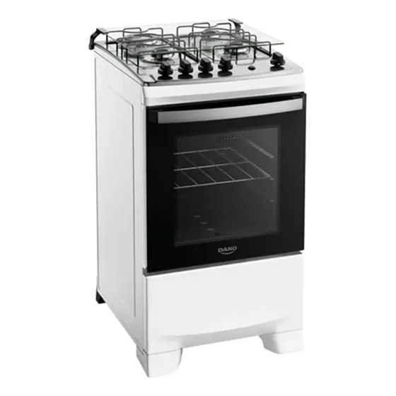 Fogão 4 Bocas Dako Supreme Com Mesa De Inox e Forno de 60 Litros Branco Bivolt 127/220V