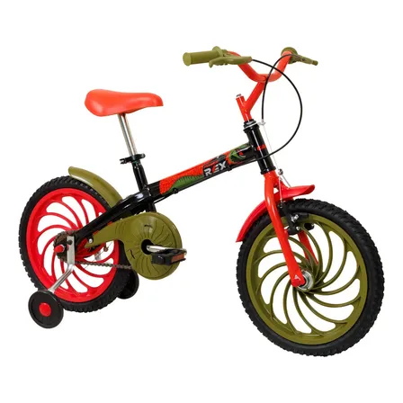 Bicicleta Infantil Caloi Power Rex Aro 16 Preto E Vermelho