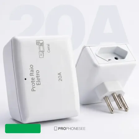 Prote Raio Bivolt 20a Dps Protetor Contra Surtos Elétricos Queda De Energia De 3 Pinos Pra Eletrodoméstico Geladeira... 127/220v