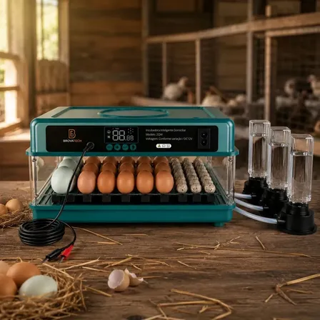 Chocadeira Incubadora Elétrica Automática Até 48 Ovos Galinha Ovoscópio Rolagem Controle Temperatura Pássaro Aves