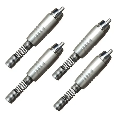 Plug Rca Santo Angelo Mesa De Som - Kit 4 Unidades Prateado