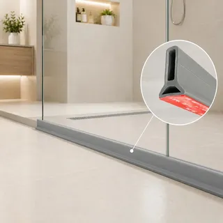 Soleira Barreira De Água Silicone P/ Box Banheiro 1,5m 5cm Cor Cinza