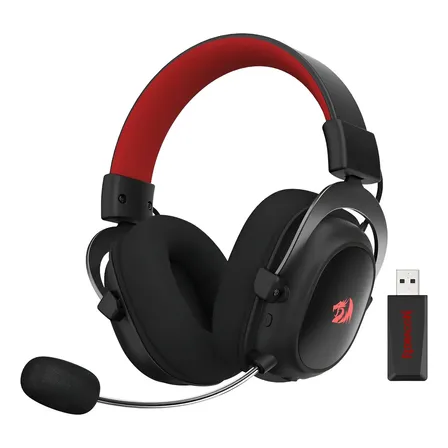 Fones De Ouvido Para Jogos Sem Fio Redragon H510-pro H510-pro Pretos Com Luz Led Preto