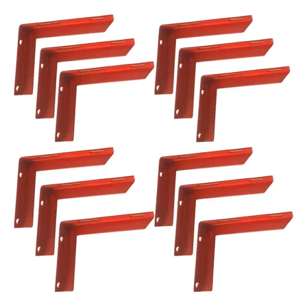 Kit de Suportes Mão Francesa de Aço para Tubo de 2" a 4" Vermelho