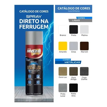 Spray Esmalte Maza Direto Na Ferrugem 400ml
