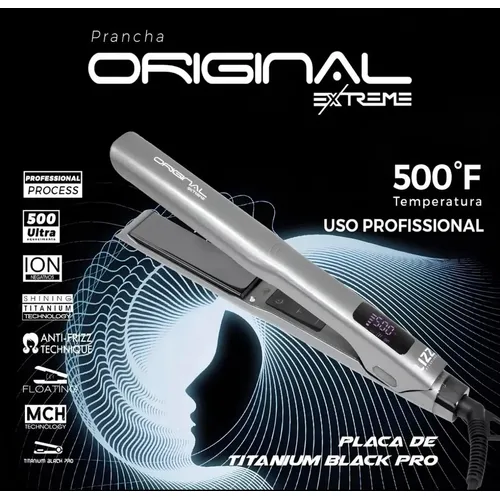 Prancha de Cabelo Lizz Professional Extreme, de Titânio Iônico, Bivolt e com Anti-Frizz
