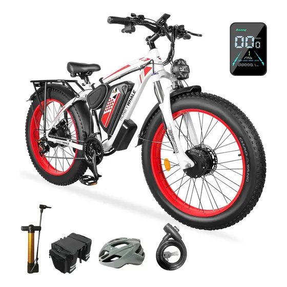 Honeywhale Bk08 Bicicleta Elétrica Para Adultos, 1050W*2-65KM-55KM/H-150KG, Scooter Motor-Ebike-bike-Autonomia-Velocidade Máxima-Carga, Bateria (48v 23,5ah), 21 Velocidade, Honey Whale