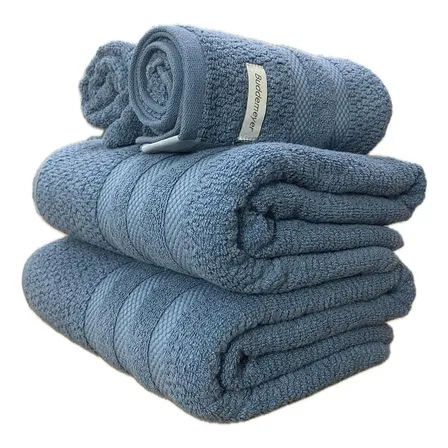 Jogo Toalha Banho Buddemeyer Vanilla Cor Azul Extra Soft Algodão 4pçs Azul 3217