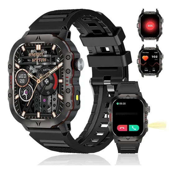Smartwatch Eowihor X32 de 2.2" para Android e iOS com Pulseira Milanese Preta