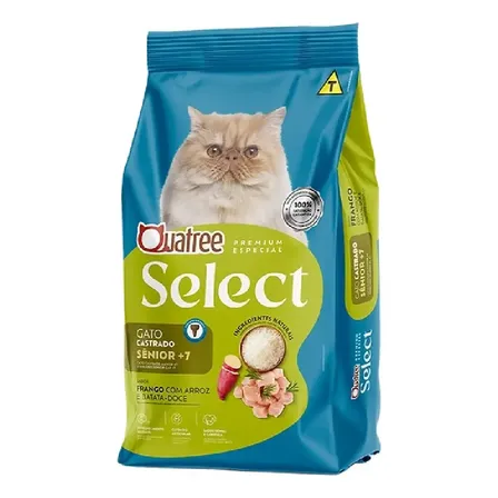 Raçao Quatree Select Gatos Castrados Senior 10,1kg