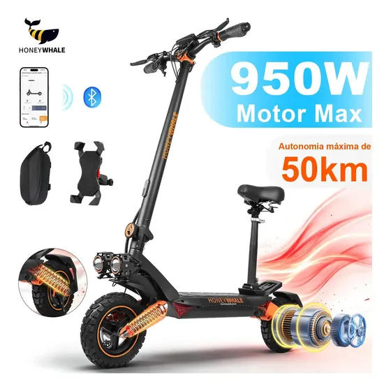 Honeywhale T8a Patinete Elétrico Adulto, 950 W Scooter Eletrica, Velocidade Máxima De 55 Km/h, Bateria De 48v 15ah, Autonomia De 45 A 50 Km, 4 Velocidades, Aplicativos Bluetooth
