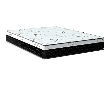 Colchão Viúva Espuma D33 One Face - Bello Box - 17x128x188 Cor Branco C/ Preto