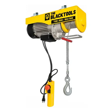Guincho Coluna Talha Elétrica 500w 150 A 300kg Elevação 12m Tge-300 The Black Tools Cor Amarelo 220v 1