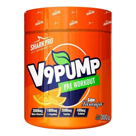 Pré Treino V9 Pump 300g (edição Limitada) - Shark Pro Sabor Refrigerante Laranja