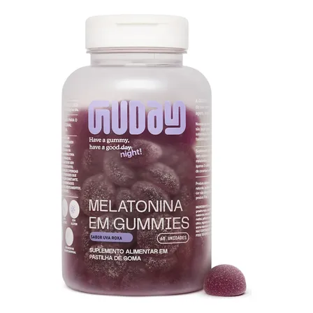 Melatonina Guday Sabor Uva Roxa 60 Gomas Vegano