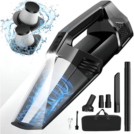 Aspirador De Pó Sem Fio Portátil Com Luz Led, Alta Sucção, Recarregável E Leve, Ideal Para Carro, Casa, Escritório E Pelos De Animais