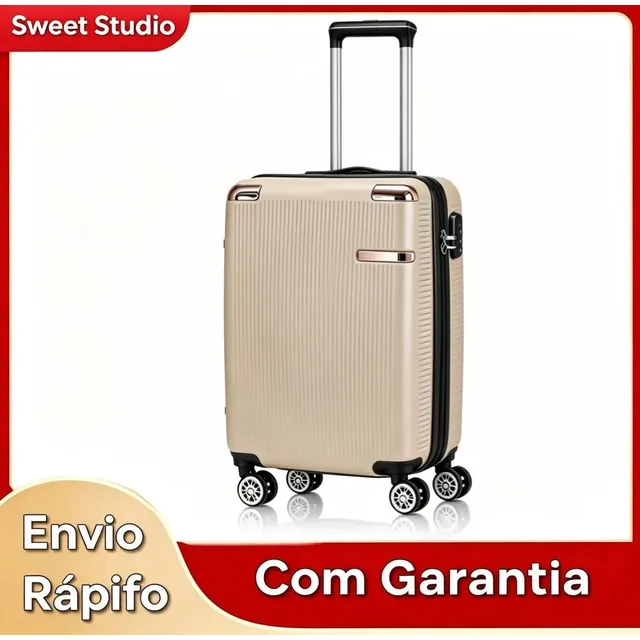 Mala De Bordo Rígida Sweet Studio Dourada Com Rodas 360, Para Viagem Dourado Mala 2080