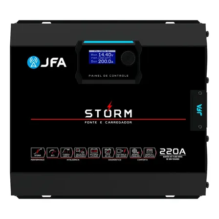 Fonte Carregador Jfa 220a 12v Storm Bivolt Cor Preto
