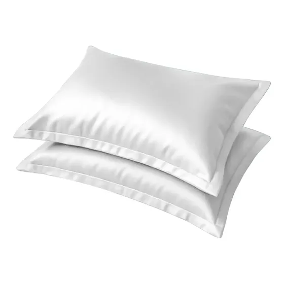 2 Fronhas De Cetim Seda Antifrizz Abas 50x70 Luxo Toque Suav Cor Branco Lisa