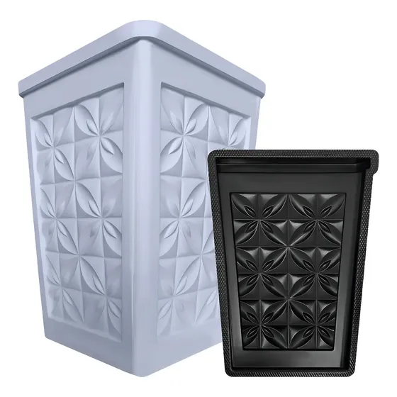 Forma Vaso 3d Abs Gesso Cimento - Flor Do Oriente Lindíssimo Cor Preto