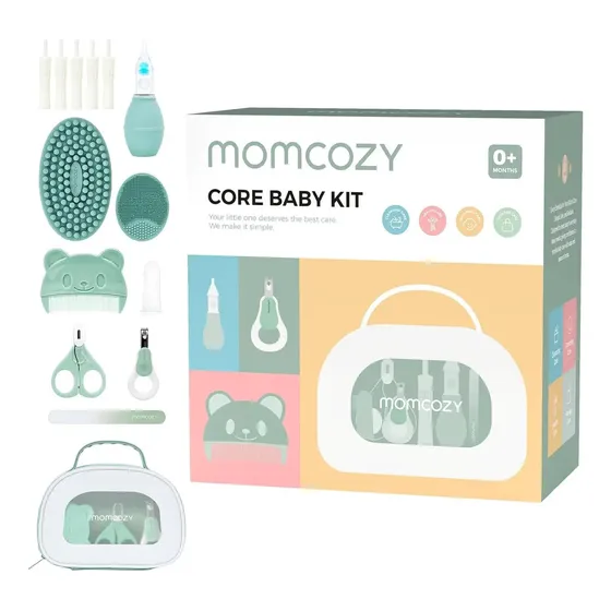 Kit essencial de higiene e cuidados com o bebê Momcozy