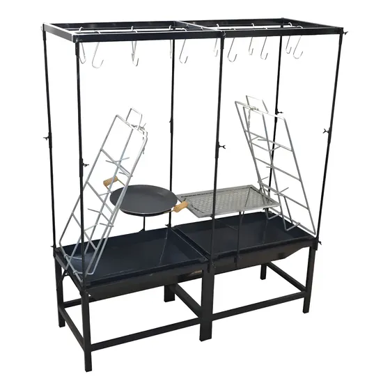 Churrasqueira Móvel Ouro Minas Ler015om 1.25 M De Largura Y 44cm De Diâmetro Preta Preto