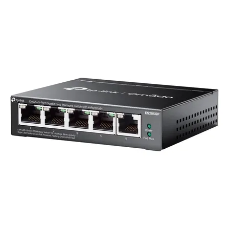 Switch Gerenciável TP-Link Omada c/ 5 Portas Gigabit e 4 PoE+