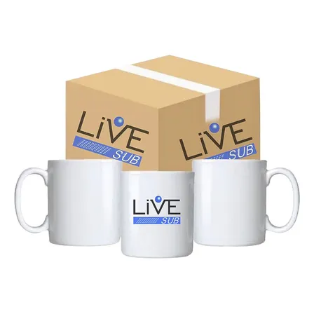 36 Caneca Branca Ceramica Sublimática 325ml Livesub! Sublimação Cor Branco