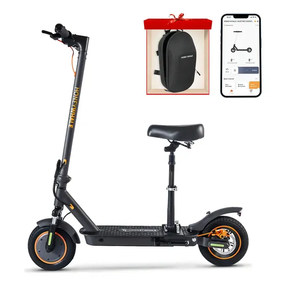 Patinete Elétrico HONEYWHALE M2 Max-b com Assento, Motor 500W e Autonomia 30km