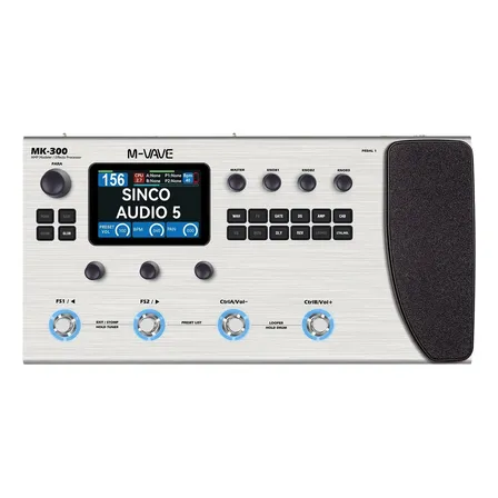 Pedaleira Multi Efeitos Para Guitarra E Baixo M-vave Mk-300 Cinza Prateado