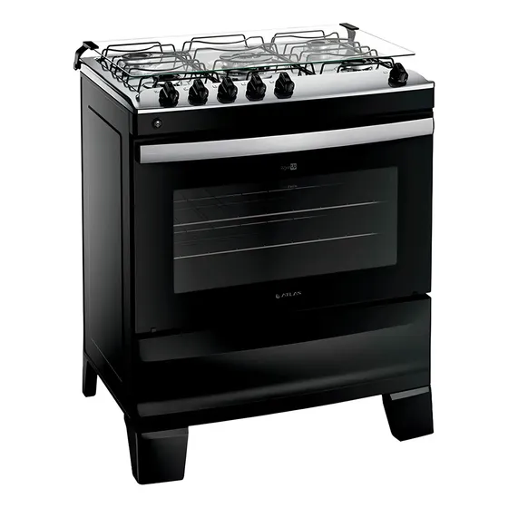 Fogão Agile Up 5 Bocas Mesa De Inox 300001723 Atlas Cor Preto Bvolt