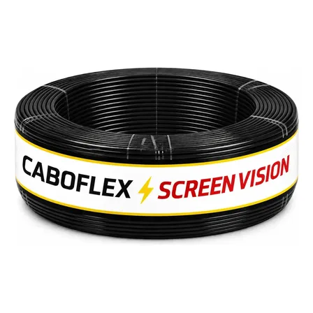 Fio 6mm Cabo Flexível Rolo Com 100 Metros Elétrico 750v Cor Preto Marca Screen Vision