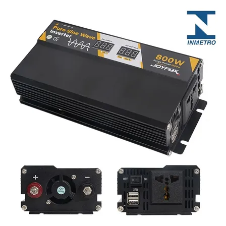 Joyfox Inversor Tensão 800w Pico 1600w Conversor Onda Senoidal Pura 12v Para 220v 60hz Múltipla Proteção