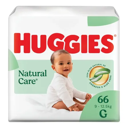 Fralda Premium Huggies Natural Care Tamanho G 66 Unidades Grande (g) Sem Gênero