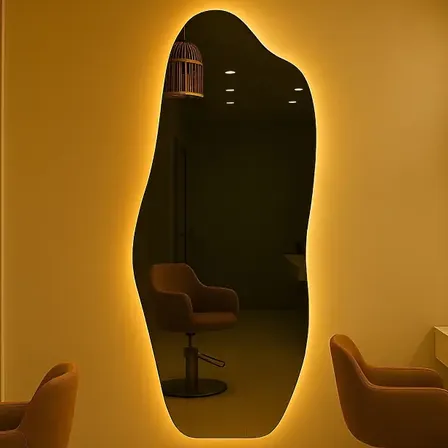 Espelho 150x50 Led Orgânico Grande Corpo Inteiro Luxo Moldur Moldura Branco quente