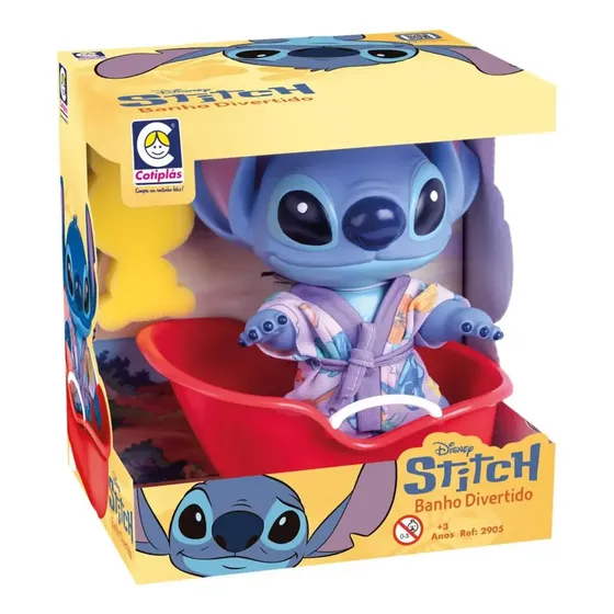 Boneco Stitch Banho Divertido - Disney Cotiplás 2905